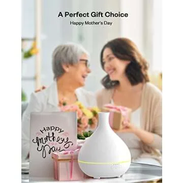 Essential Oil Diffuser, 500ml Aromatherapy Diffuser, Large Capacity Cool Mist Humidifier, Dual Mist Mode, with Smart Timer, Auto Shut-Off, Whisper Quiet (White)