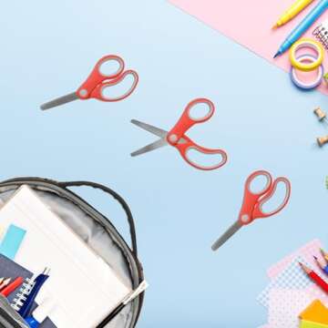 Westcott 55843 Right- and Left-Handed Scissors, Kids' Scissors, Ages 4-8, 5-Inch Blunt Tip, 3 Pack A...