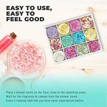 Floroma Aromatherapy Shower Steamers - Variety Set Of 12x Shower Bombs With Essential Oils For Relaxation. Shower Bomb Melts For Women Who Has Everything. Shower Steamer Tablets (Fizzies) For Home Spa