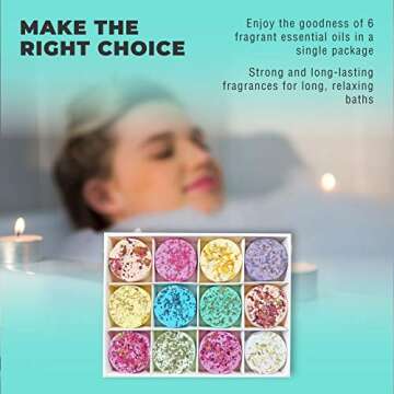 Floroma Aromatherapy Shower Steamers - Variety Set Of 12x Shower Bombs With Essential Oils For Relaxation. Shower Bomb Melts For Women Who Has Everything. Shower Steamer Tablets (Fizzies) For Home Spa