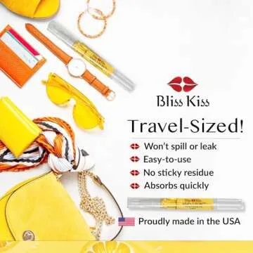 Bliss Kiss | Crisp Fragrance 4 Nail Oil Cuticle Pens w/Vitamin E & Jojoba⏤Nail Strengthener Nail Growth Serum for Brittle Peeling Breaking Thin Nails