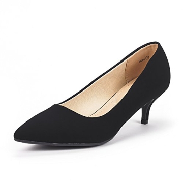 DREAM PAIRS Women's Pumps Kitten Heel Pointed Toe Shoes for Comfortable Office Work, Size 9.5, Black...