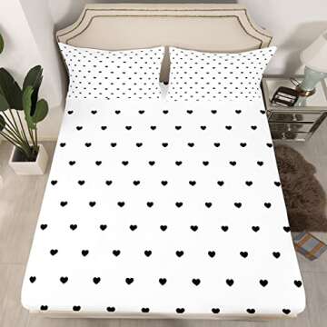Erosebridal Cute Heart Pattern Twin Bed Sheet Set