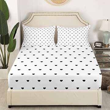 Erosebridal Cute Heart Pattern Twin Bed Sheet Set