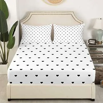 Erosebridal Cute Heart Pattern Twin Bed Sheet Set