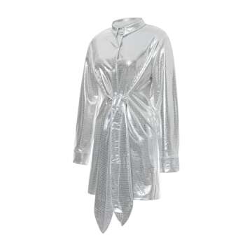 Huppeiiy Womens Sequin Sparkle Shirt for Clubs and Parties