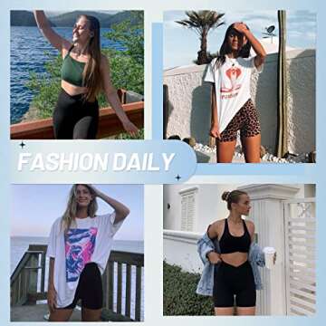 3 Pack Biker Shorts for Women – 8" Black High Waisted Tummy Control for Gym Workout Athletic Cheerleading Yoga