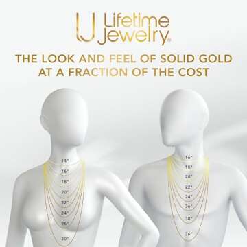 LIFETIME JEWELRY Cuban Link Chain Necklace 24k Gold Plated for Men and Women (6mm & 9.5mm)