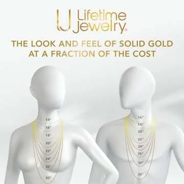 LIFETIME JEWELRY Cuban Link Chain Necklace 24k Gold Plated for Men and Women (6mm & 9.5mm)