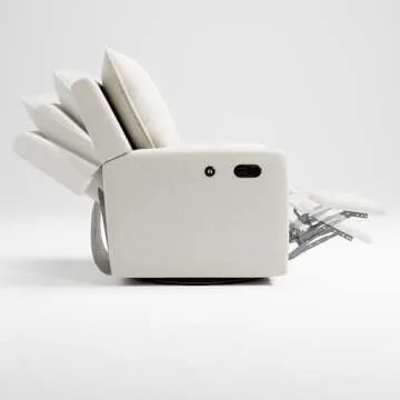 Storkcraft Timeless Recliner Glider with USB Charging Port (Ivory Boucle) - Ultimate Nursery Rocking Chair, Baby Glider Chair for Nursery, 360° Swivel Recliner, Plush Upholstery