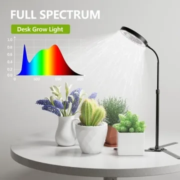 GooingTop Grow Light 50W Full Spectrum Adjustable Height and Timer