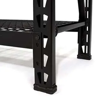 DEWALT 6-Foot Tall, 4 Shelf Steel Wire Deck Industrial Storage Rack, Adjustable for Custom Workshop/Garage Storage Solutions, Total Capacity: 10,000 lbs. (DXST10000BLK)