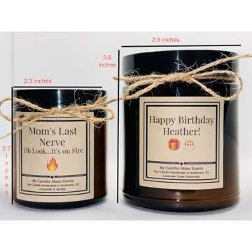 My Candles Make Scents | Personalized | Handcrafted Soy Candle | 4oz or 9oz Amber & Clear Jars| Many...