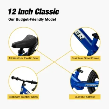 Strider 12” Classic Bike for Kids 1 to 3 - Blue
