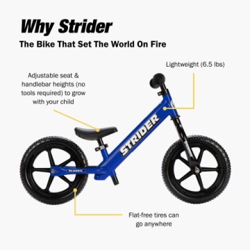 Strider 12” Classic Bike for Kids 1 to 3 - Blue