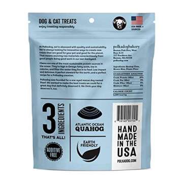 Polkadog Crunchy Clam Chowda Dog Treats, Cat Sticks – 100% Atlantic Ocean Quahogs - All-Natural Pe...