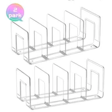 2pcs Clear Plastic Purse Handbag Organizer 4 Sections Bag Closet Shelf Divider Purse Display Stand Handbag Storage Organizer Clear Desk File Sorter Stand Holder Bookshelf (2)