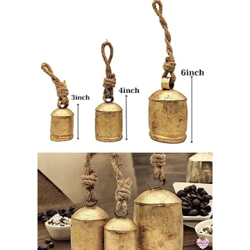 Sparkle Dreams Rustic Metal Bells Set of 3 for Home Decor