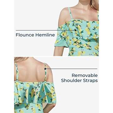 MiYang Maternity Swimsuit Flounced One Piece Bathing Suit Off-Shoulder Pregnancy Swimwear