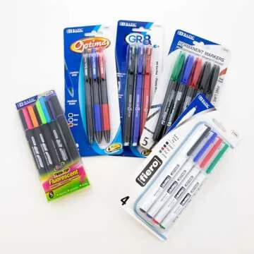 BAZIC School Kit 66 Pieces, School Supplies Bundle Pack for K-12 Grade Student, Pencil, Eraser, Highlighter, Dry Erase Marker, Glue, Correction, 1-Pack