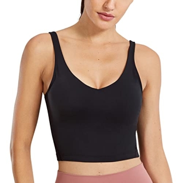 CRZ YOGA Women's V Neck Crop Tank Top - Versatile Activewear