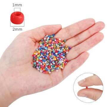 DICOBD 31200pcs 2mm Glass Seed Beads for Bracelet Making Kit, Small Beads, 24 Color Craft Beads for ...