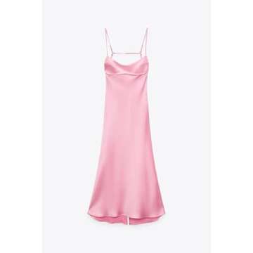 Pink Camis Long Dresses Women Satin Cut Out Sleeveless Slip Dress Female Backless Sexy Party Dresses Summer Slit Midi Dress