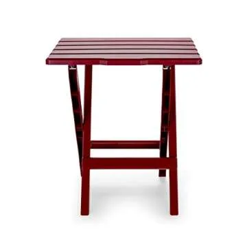 Camco 51694 Red Large Adirondack Portable Outdoor Folding Side Table, Perfect for The Beach, Camping, Picnics, Cookouts and More, Weatherproof and Rust Resistant