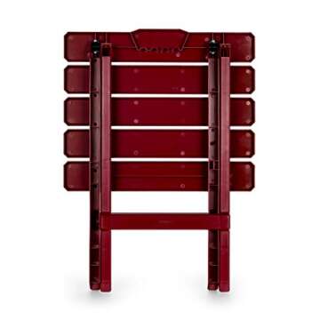Camco 51694 Red Large Adirondack Portable Outdoor Folding Side Table, Perfect for The Beach, Camping, Picnics, Cookouts and More, Weatherproof and Rust Resistant
