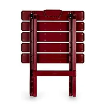 Camco 51694 Red Large Adirondack Portable Outdoor Folding Side Table, Perfect for The Beach, Camping, Picnics, Cookouts and More, Weatherproof and Rust Resistant