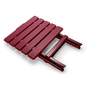 Camco 51694 Red Large Adirondack Portable Outdoor Folding Side Table, Perfect for The Beach, Camping, Picnics, Cookouts and More, Weatherproof and Rust Resistant