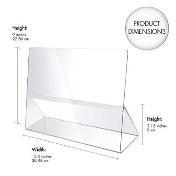 Srenta Durable Acrylic Cookbook Stand Transparent Easy Viewing iPad/Tablet Holder, Great for Cooking...