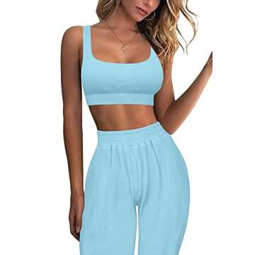 Mulisky Seamless 2 Piece Yoga Outfit for Women