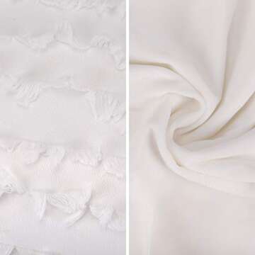 Bedwin 18 x 18 Ivory White Throw Pillow Covers Set of 2, Boho Striped Linen Decorative Pillow Cushion Covers for Couch Farmhouse Sofa Chair Living Room