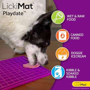 LickiMat Classic Playdate Slow Feeder for Dogs Lick Mat Boredom Anxiety Reducer Perfect for Food Treats Yogurt Liquid Food Peanut Butter Fun Alternative to a Slow Feed Dog Bowl, Turquoise