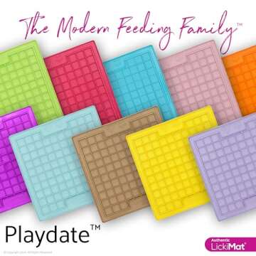 LickiMat Classic Playdate Slow Feeder for Dogs Lick Mat Boredom Anxiety Reducer Perfect for Food Treats Yogurt Liquid Food Peanut Butter Fun Alternative to a Slow Feed Dog Bowl, Turquoise