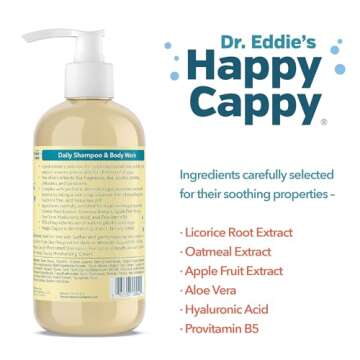 Happy Cappy Baby Shampoo and Body Wash - Pediatrician-Recommended Eczema Relief, 8 Fl Oz
