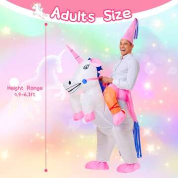 YEAHBEER Inflatable Costume Adult Unicorn Costume for Men Inflatable Halloween Costume Cosplay Fanta...