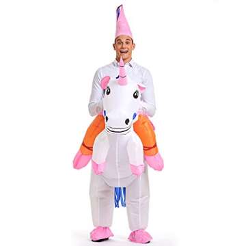YEAHBEER Inflatable Costume Adult Unicorn Costume for Men Inflatable Halloween Costume Cosplay Fantasy Costumes (Unicorn)