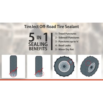 TireJect Lawn Mower Tire Sealant - Flat Tire Protection Kit