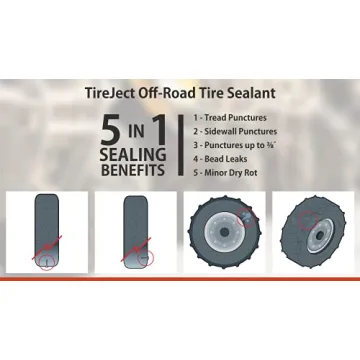 TireJect Lawn Mower Tire Sealant - Flat Tire Protection Kit