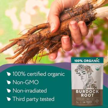 Premium Burdock Root Organic (16 oz.) - Greater Burdock Root Tea Loose - Raíz De Bardana Organica ?...