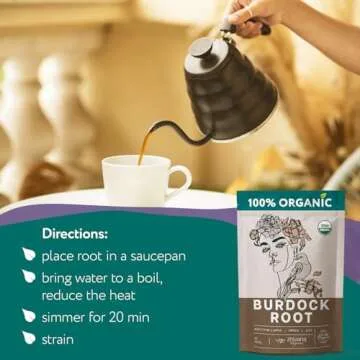 Premium Burdock Root Organic (16 oz.) - Greater Burdock Root Tea Loose - Raíz De Bardana Organica 우엉차 - Bulk Herbal Tea for Liver Cleanse, Body Detox, Digestion