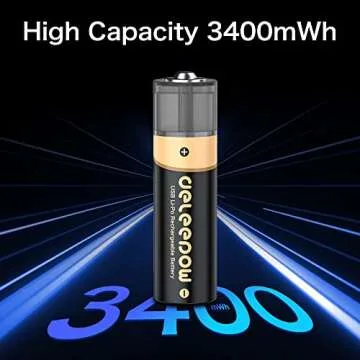 Deleepow USB AA Rechargeable Batteries - Fast Charge & High Capacity