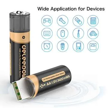 Deleepow USB AA Rechargeable Batteries - Fast Charge & High Capacity