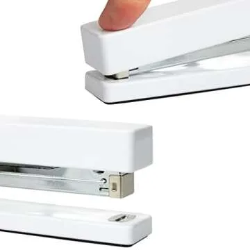 JAM PAPER Modern Desk Stapler - White - Sold Individually