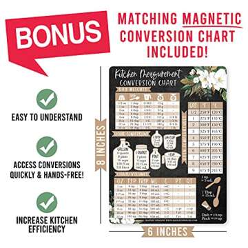 Hadley Designs Magnolia Magnetic Weekly Meal Planner Dry Erase Board for Refrigerator - Magnetic Meal Planner for Refrigerator Dry Erase, Weekly Dinner Menu Board