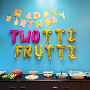 HEETON Twotti Frutti Birthday Decorations Balloons Twotti Fruity Cake Topper Second Fruit Pineapple Watermelon Balloon Garland Summer Birthday Party Supplies Decorations