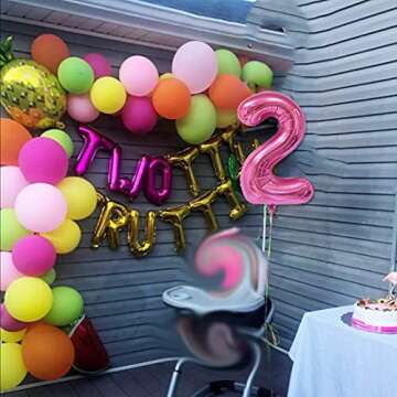 HEETON Twotti Frutti Birthday Decorations Balloons Twotti Fruity Cake Topper Second Fruit Pineapple Watermelon Balloon Garland Summer Birthday Party Supplies Decorations