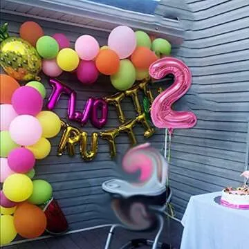 HEETON Twotti Frutti Birthday Decorations Balloons Twotti Fruity Cake Topper Second Fruit Pineapple Watermelon Balloon Garland Summer Birthday Party Supplies Decorations